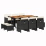 Set de comedor jardín 11 pzas con cojines ratán sintético negro von , Gartensets - Ref: Foro24-3210615, Preis: 788,90 €, Raba...