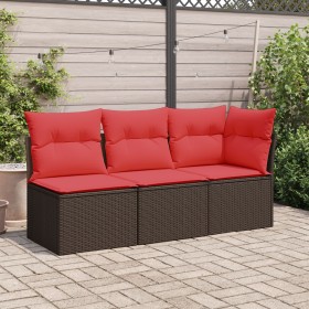 Sofá de jardín esquinero con cojines de ratán sintético marrón by , Outdoor sofas - Ref: Foro24-366225, Price: 94,51 €, Disco...
