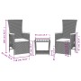 Set comedor de jardín 3 pzas con cojines ratán sintético negro by , Garden sets - Ref: Foro24-3277541, Price: 295,11 €, Disco...