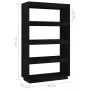 Black pine wood shelving/space divider 80x35x135 cm by vidaXL, Bookcases and shelves - Ref: Foro24-810893, Price: 68,37 €, Di...