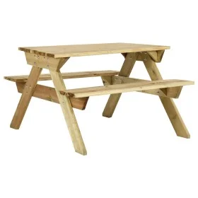 Picnic table with benches 110x123x73 cm impregnated pine wood by vidaXL, Garden tables - Ref: Foro24-318398, Price: 191,80 €,...