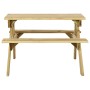 Picnic table with benches 110x123x73 cm impregnated pine wood by vidaXL, Garden tables - Ref: Foro24-318398, Price: 200,33 €,...