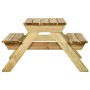 Picnic table with benches 110x123x73 cm impregnated pine wood by vidaXL, Garden tables - Ref: Foro24-318398, Price: 200,33 €,...