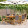 Set de comedor de jardín 7 pzas tela madera maciza antracita von , Gartensets - Ref: Foro24-3281725, Preis: 726,70 €, Rabatt: %