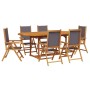 Set de comedor de jardín 7 pzas tela madera maciza antracita von , Gartensets - Ref: Foro24-3281725, Preis: 726,70 €, Rabatt: %