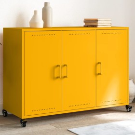 Aparador de acero amarillo mostaza 100,5x39x72 cm de , Aparadores - Ref: Foro24-846683, Precio: 166,64 €, Descuento: %