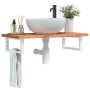 Estante de lavabo de pared de acero y madera maciza de haya by , bathroom vanities - Ref: Foro24-3302364, Price: 75,42 €, Dis...
