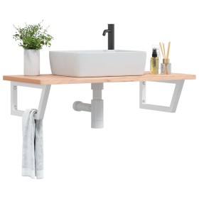 Estante de lavabo de pared de acero y madera