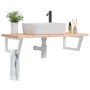 Estante de lavabo de pared de acero y madera maciza de haya by , bathroom vanities - Ref: Foro24-3302434, Price: 106,23 €, Di...