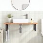 Estante de lavabo de pared de acero y madera maciza de haya | Foro24.es | Tu tienda online para hogar, jardín y más Foro24.es