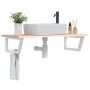 Estante de lavabo de pared de acero y madera maciza de roble by , bathroom vanities - Ref: Foro24-3302602, Price: 94,54 €, Di...