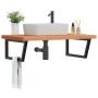 Estante de lavabo de pared de acero y madera maciza de haya | Foro24.es | Tu tienda online para hogar, jardín y más Foro24.es
