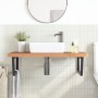 Estante de lavabo de pared de acero y madera maciza de haya | Foro24.es | Tu tienda online para hogar, jardín y más Foro24.es