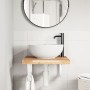 Estante de lavabo de pared acero y madera maciza de acacia by , bathroom vanities - Ref: Foro24-3302766, Price: 81,94 €, Disc...