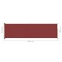 Rote einziehbare Seitenmarkise für den Garten, 180 x 600 cm von vidaXL, Sonnenschirme - Ref: Foro24-317967, Preis: 104,91 €, ...