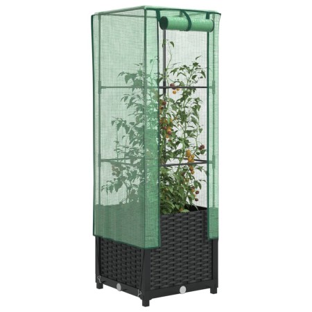 Arriate con cubierta invernadero aspecto ratán 40x40x139 cm | Foro24.es | Tu tienda online para hogar, jardín y más Foro24.es