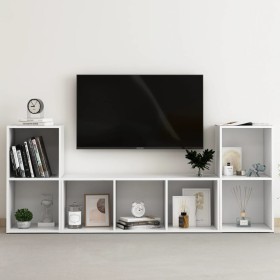 Muebles de salón 3 piezas madera de ingeniería gris brillo by , TV Furniture - Ref: Foro24-3080015, Price: 114,26 €, Discount: %