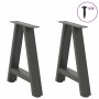 Patas para mesa de centro en forma de A (2 unidades), antracita, 50 x (42-43) cm, acero von , Tischbeine - Ref: Foro24-401283...