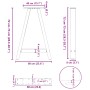 Patas para mesa de comedor en forma de A (2 unidades), color negro, 60 x (72-73) cm, acero | Foro24.es | Tu tienda online para hogar, jardín y más Foro24.es