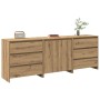 Aparador 3 piezas madera contrachapada artesanal roble by , Sideboards - Ref: Foro24-3329180, Price: 283,66 €, Discount: %