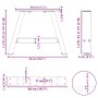 Patas para mesa de centro en forma de A (2 unidades), color blanco, 50 x (30-31) cm, acero | Foro24.es | Tu tienda online para hogar, jardín y más Foro24.es