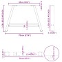 Patas para mesa de centro en forma de A (2 unidades), color blanco, 70 x (42-43) cm, acero | Foro24.es | Tu tienda online para hogar, jardín y más Foro24.es