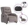 Sillón reclinable de masaje eléctrico tela gris taupe de , Sillones - Ref: Foro24-3310258, Precio: 269,42 €, Descuento: %