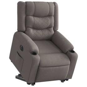 Sillón eléctrico reclinable elevable de tela gris