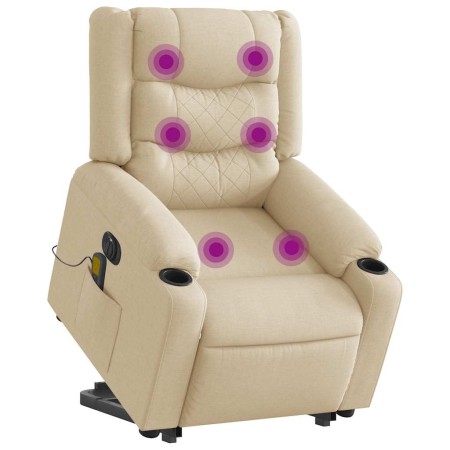 Sillón de masaje eléctrico reclinable elevable tela crema by , Armchairs - Ref: Foro24-3310287, Price: 348,64 €, Discount: %