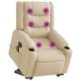 Sillón de masaje eléctrico reclinable elevable tela crema by , Armchairs - Ref: Foro24-3310287, Price: 348,64 €, Discount: %