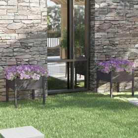 Planters 2 pcs solid gray pine wood 70x70x70 cm by vidaXL, Pots and planters - Ref: Foro24-810814, Price: 72,47 €, Discount: %