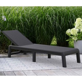 Tumbona Keter con cojín "Mallorca" Textura Yute Antracita by , Loungers - Ref: Foro24-447614, Price: 131,90 €, Discount: %
