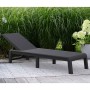 Tumbona Keter con cojín "Mallorca" Textura Yute Antracita by , Loungers - Ref: Foro24-447614, Price: 131,90 €, Discount: %