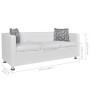 Sofá de 3 plazas  de piel sintética color blanco | Foro24.es | Tu tienda online para hogar, jardín y más Foro24.es
