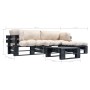 Muebles de palets de jardín con cojines arena 4 piezas madera by , Garden sets - Ref: Foro24-277425, Price: 381,42 €, Discoun...