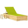 Tumbona de jardín con mesa y cojín de madera de pino impregnada von , Liegen - Ref: Foro24-3065935, Preis: 152,18 €, Rabatt: %