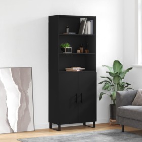 Aparador alto madera contrachapada negro 69,5x34x180 cm von , Sideboards - Ref: Foro24-3189278, Preis: 172,84 €, Rabatt: %