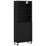 Aparador alto madera contrachapada negro 69,5x34x180 cm von , Sideboards - Ref: Foro24-3189278, Preis: 175,90 €, Rabatt: %