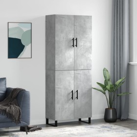 Aparador alto madera contrachapada gris hormigón 69,5x34x180 cm by , Sideboards - Ref: Foro24-3195703, Price: 145,54 €, Disco...