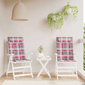 Cojines de silla respaldo alto 2 uds tela Oxford a cuadros rojo by , Cushions for chairs and sofas - Ref: Foro24-361913, Pric...