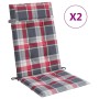 Cojines de silla respaldo alto 2 uds tela Oxford a cuadros rojo by , Cushions for chairs and sofas - Ref: Foro24-361913, Pric...