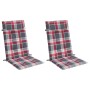 Cojines de silla respaldo alto 2 uds tela Oxford a cuadros rojo by , Cushions for chairs and sofas - Ref: Foro24-361913, Pric...