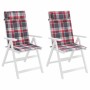 Cojines de silla respaldo alto 2 uds tela Oxford a cuadros rojo by , Cushions for chairs and sofas - Ref: Foro24-361913, Pric...