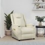 Sillón de masaje de cuero sintético blanco crema by , Electric massage chairs - Ref: Foro24-321312, Price: 159,90 €, Discount: %