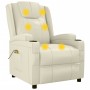 Sillón de masaje de cuero sintético blanco crema by , Electric massage chairs - Ref: Foro24-321312, Price: 159,90 €, Discount: %