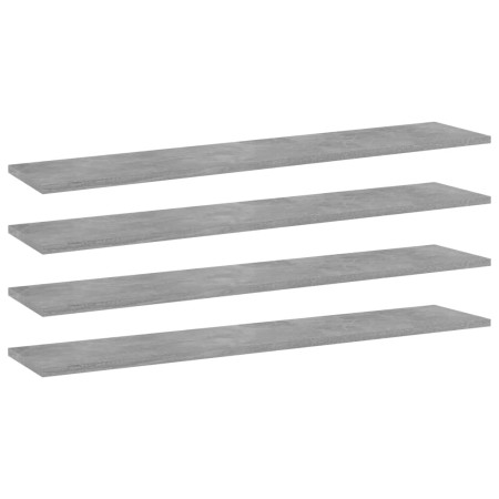 Estante para estantería 4 uds madera gris hormigón 100x20x1,5cm
