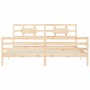 Bed frame with solid wood headboard 200x200 cm by vidaXL, Beds and slatted bases - Ref: Foro24-3194461, Price: 147,28 €, Disc...