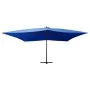 Sombrilla voladiza con poste de madera azul 400x300 cm de vidaXL, Sombrillas - Ref: Foro24-318435, Precio: 188,57 €, Descuent...