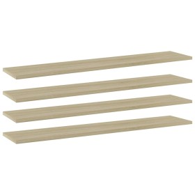 Estante estantería 4uds contrachapada roble Sonoma 100x20x1,5cm