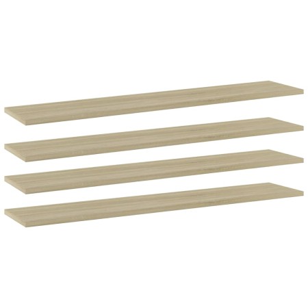 Estante estantería 4uds contrachapada roble Sonoma 100x20x1,5cm